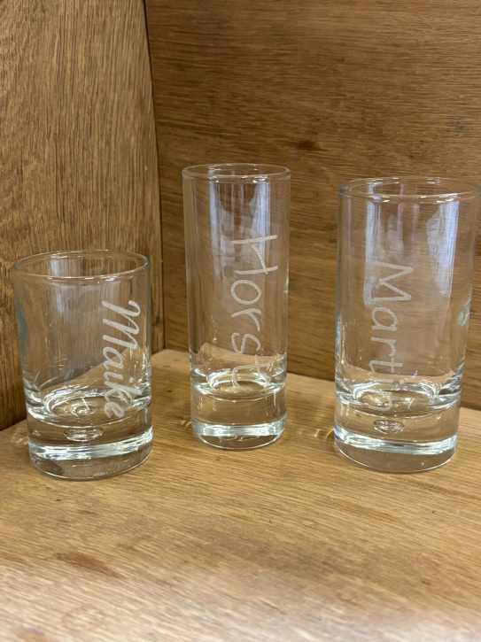 Schnapsglas Shotglas mit Wunschtext personalisiert Wunschname