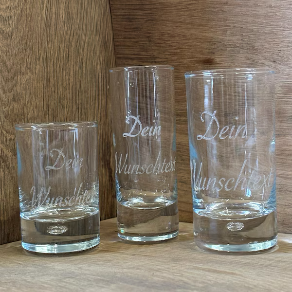 Schnapsglas Shotglas mit Wunschtext personalisiert Wunschgravur